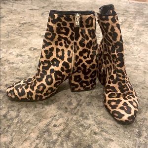Sam Edelman calf hair leopard booties